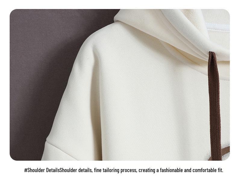 Gradient Color Block Hooded Sweatshirt for Boys, Junior High & High School Students - Plus Velvet, Thickened, Autumn/Winter Outerwear for Teens