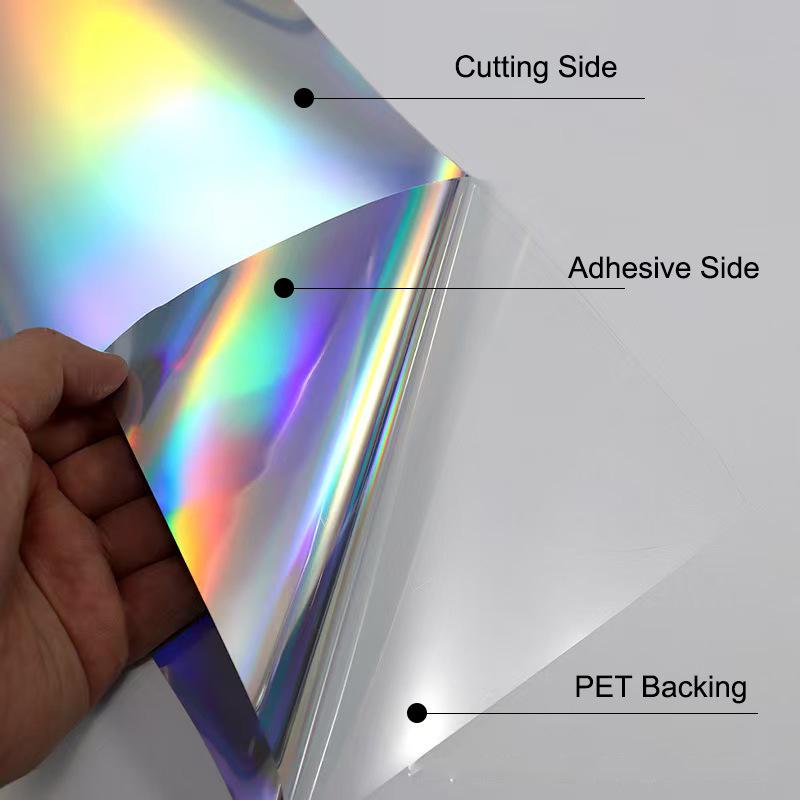 Self-Adhesive Seven-Color Laser PET Film Sticker for Engraved Decorations - Douyin Style