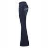 European Retro Mid-Waist Stretch Wide-Leg Embroidered Denim Jeans for Women