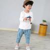 Summer Children Pants Casual Girls Boys Linen Solid Color Loose Pleated Pant Trousers Hight Waist Harem