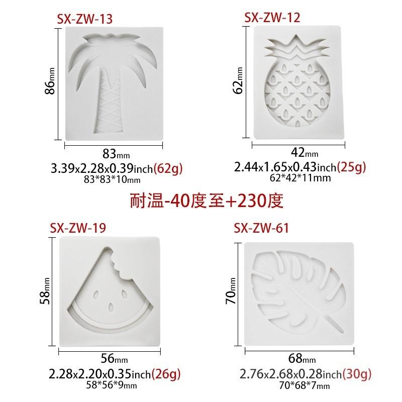 Pineapple Flower leafs veiner silicone cake mold fondant sugar mould gum paste coconut tree