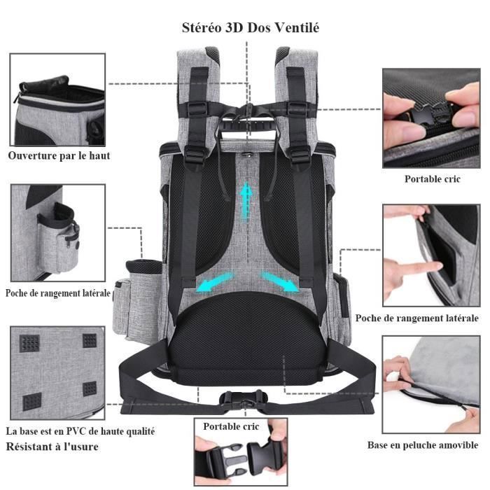 Sac à Dos pour Animaux - KITYTETY - Pliable - Oxford 600D - Respirant - Poches latérales