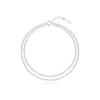 Tandy Silver 925 Women'S Margherita Snowflake Cut Chain Double-Strand Bracelet Tdb507