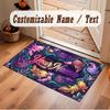 Underwater Fish Theme Soft Crystal Velvet Rug Custom Name & Text Print Non Slip Floor Rug for Bedroom Living Room