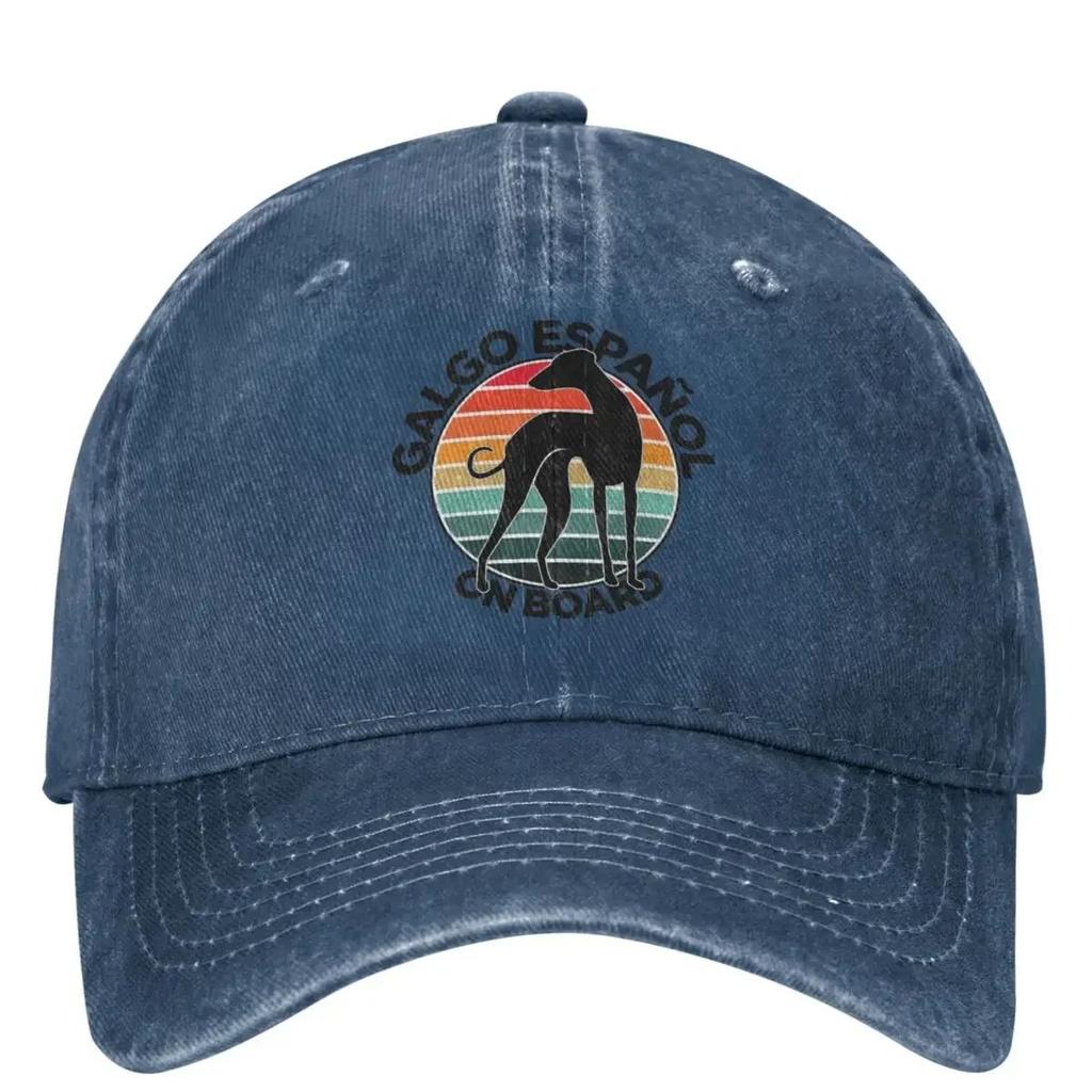 Galgo On Board Baseball Cap Dog Print Casual Women Men Washed Trucker Hat Breathable Custom Diy Hunting Camping Baseball Caps