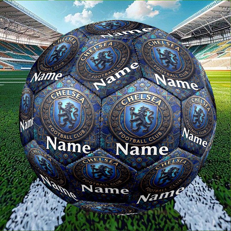 Custom Name Personalized Chelsea Football Club Print Size 5 Soccer Ball Training & Match Football, for Team, Kicking, Gift for Football Enthusiasts