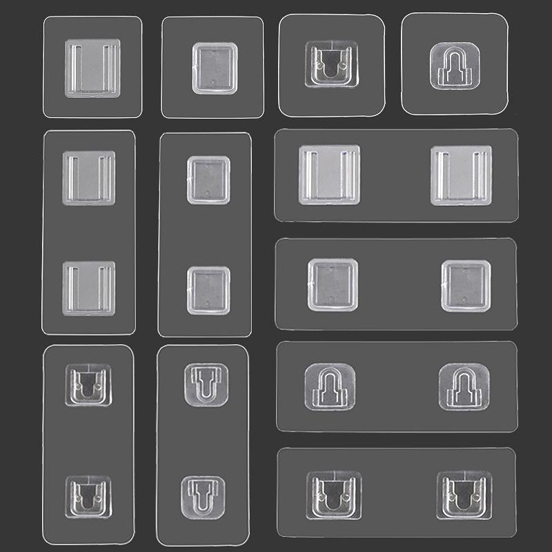 

Acrylic Double-Sided Adhesive Wall Hooks Strong Traceless Wall Mounted Storage Hook Bathroom Kitchen Hanger Plug Socket Holder