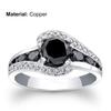 Finger Ring Geometric Black Cubic Zirconia Jewelry Appearance Exquisite Finger Ring for Wedding