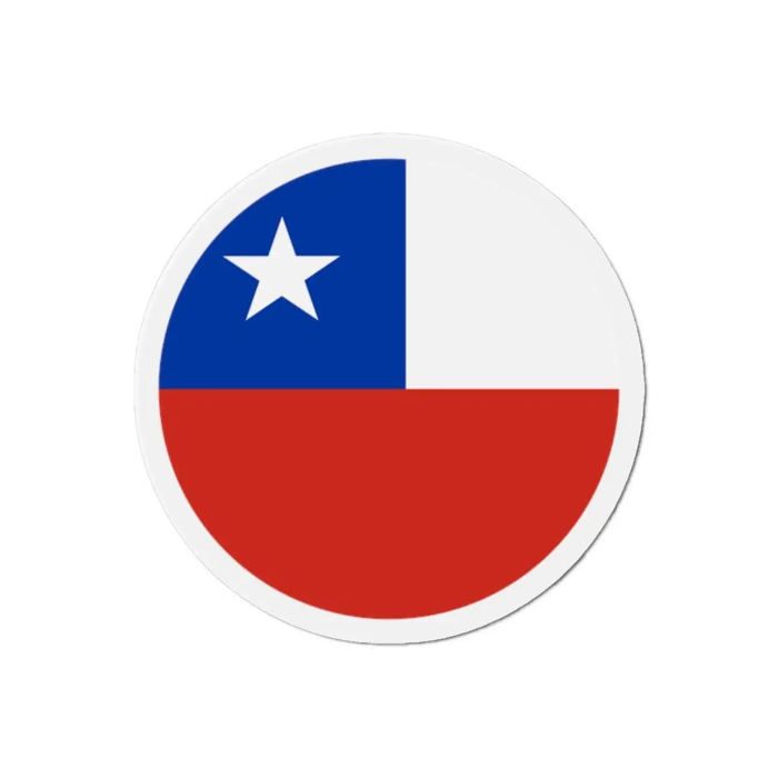 Aimant Rond - Multicolore - Drapeau Chili - 7 cm - 50 pièces - Résine synthétique