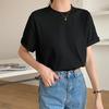 100% Cotton T-shirt for Women's Summer Short-sleeved New Round Neck Loose Slim Versatile Top Base Shirt