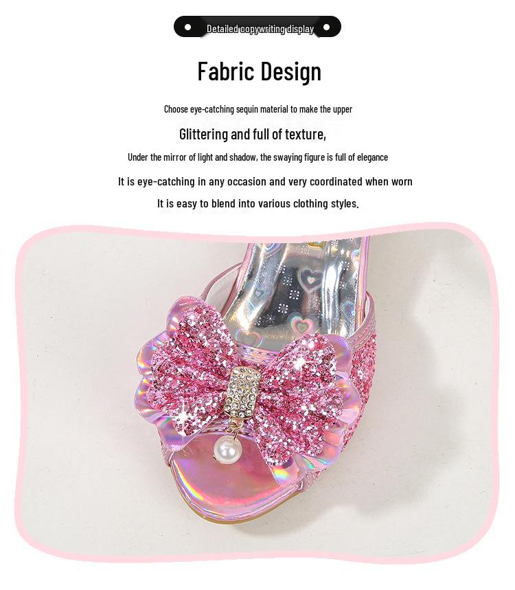 Girls' Summer Princess Non-slip Sandal Heels with Bow – For Kids & Big Kids