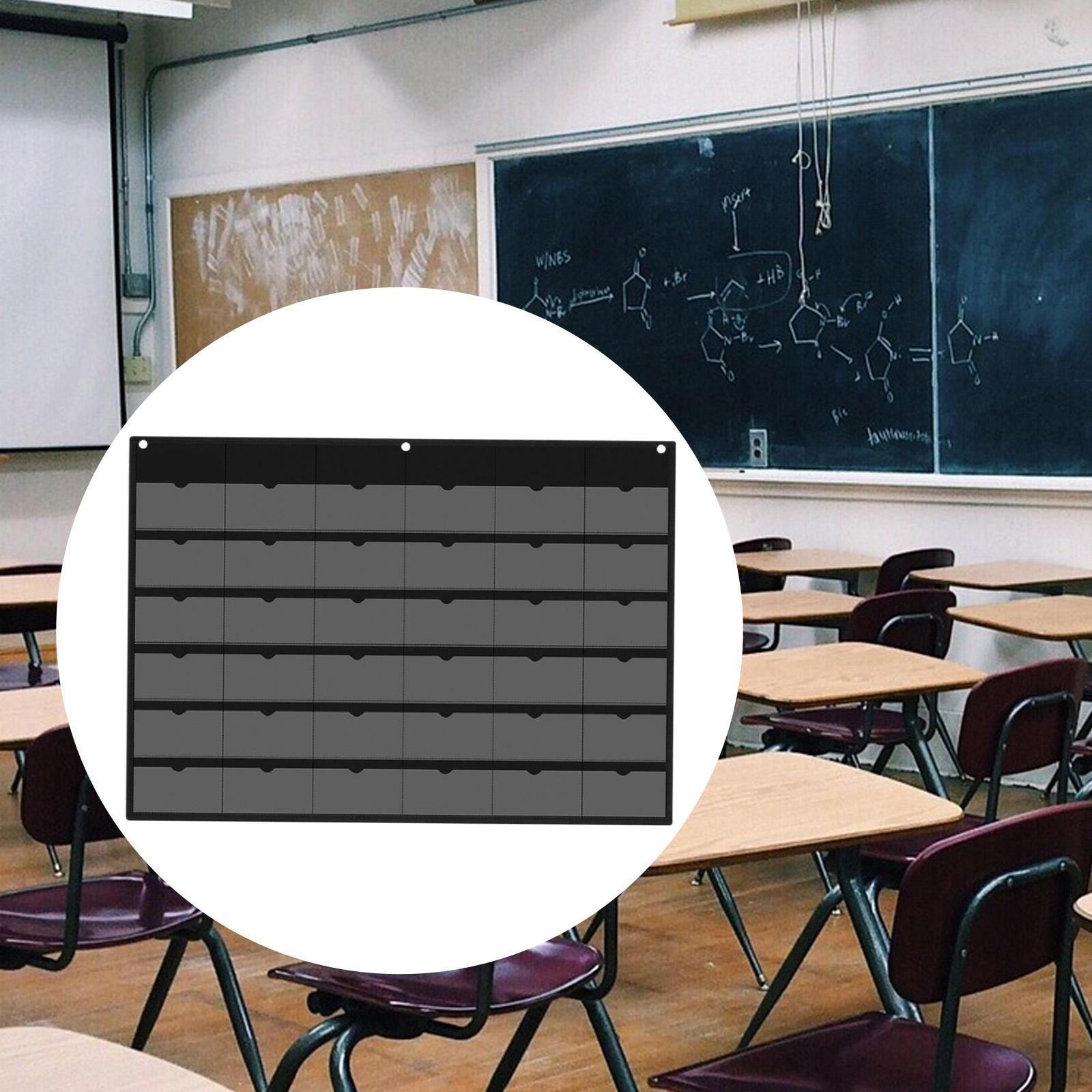 

Настенный карманный органайзер с 36 карманами для карточек, из ткани Оксфорд, с держателем для калькулятора, органайзер для хранения для класса