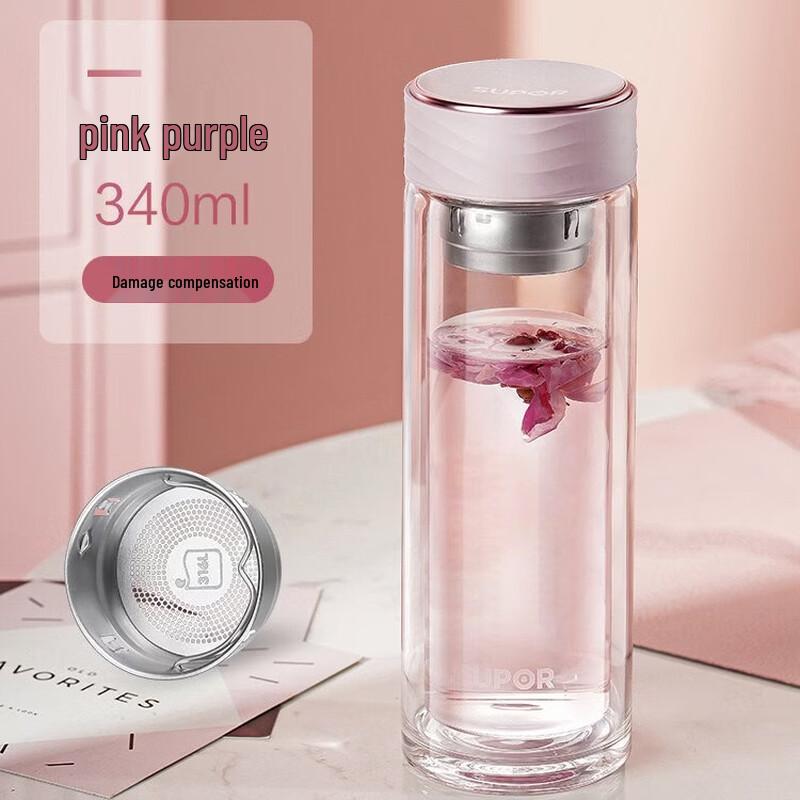 Supor Double-Wall Glass Tea Infuser Bottle