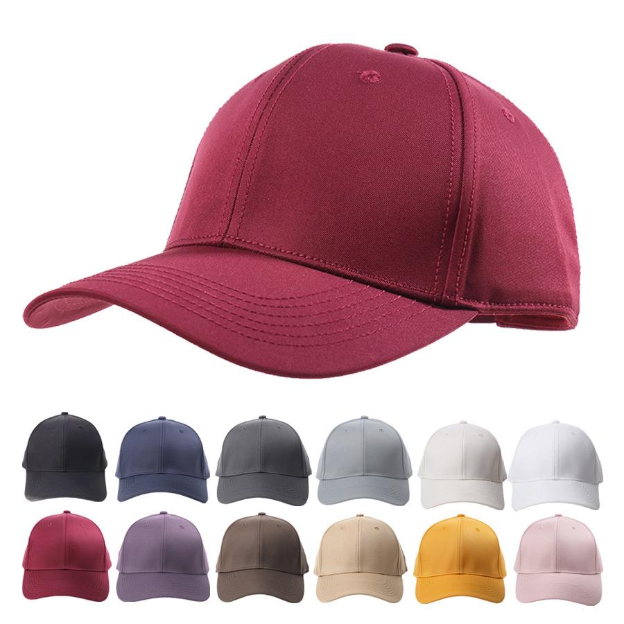 Outdoor simple student sports cap adjustable hat curved brim baseball cap solid color sports and leisure sunshade cap