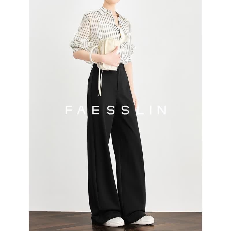 FAESSLIN High-Waisted Tencel Blend Wide-Leg Trousers