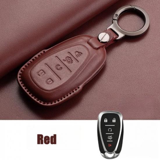 Genuine Leather Car Key Fob Case Cover For Chevrolet Malibu Camaro Cruze Equinox