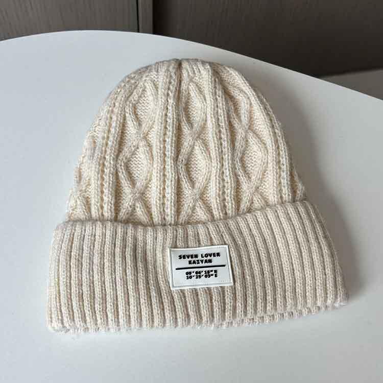 Winter Wool Hat Women's Fleece Thickened Warm Knitted Hat Big Head Circumference Ear Protection Hat Cold Hat