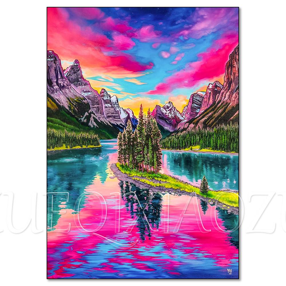 Cactus Sailboat Sunset 5D DIY Diamond Painting Kit Landscape Full Diamond Mosaic Cross Stitch Kit Room Decoration Gift