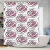 Modern Bathroom DecorFloral Pattern Shower Curtain with Black Pink White Design for Bathtub Decoration In Home Living Room or Ho
