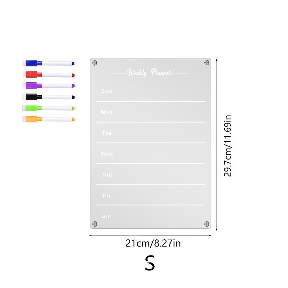 Magnetic Acrylic Schedule Board With Erasable Surface And Storage Box For Daily Planning