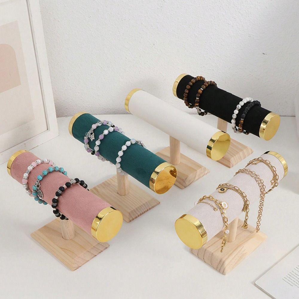 T-bar Bracelet Display Stand Wooden Jewelry Storage Stand Luxury Jewelry Rack Holder  Woman Girls