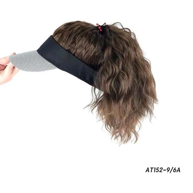 Pălărie Perucă cu păr sintetic Pălărie de soare de vară șapcă de baseball Păr scurt ondulat și ondulat posturi pentru femei Moda