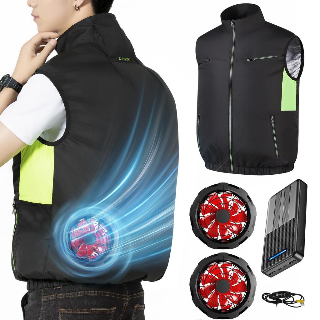 Noraui 2026 Storm Fan 40800mAh Large Capacity Battery Air Conditioning Workwear Set Vest Work Jacket Wear Clothing Cooling 3-Level Wind Speed 7.4V UV