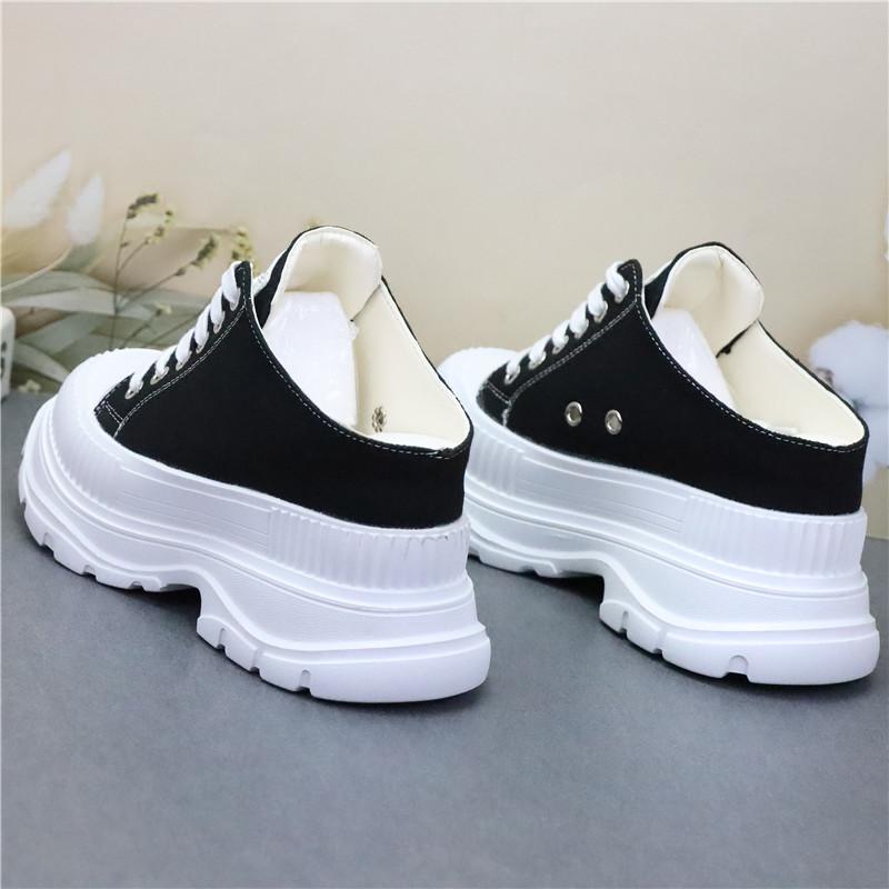 Fashion 9CM Summer New Thick Slippers Fashion Casual Women Sandals Canvas Bottom Heightening Shoes Female Indoor Women Low Sneakers
