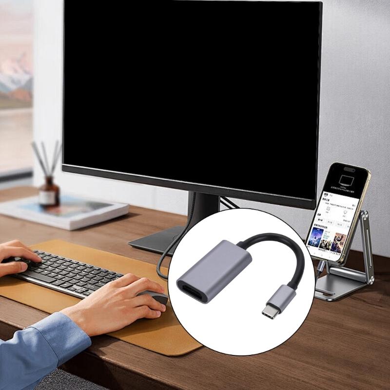 Aluminum USB C to HDTV Adapter Type C to HDTV Adapter 4K@30Hz Video Sound Sync Screen Converters Heat Dissipation