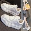 Genuine Leather Flat White Shoes Lightweight Soft Sole Casual Shoes Pop Shoes Devotion