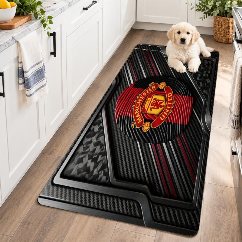Flannel Kitchen Mat Manchester United Soft Area Rug Non Slip Floor Carpet Home Decoration