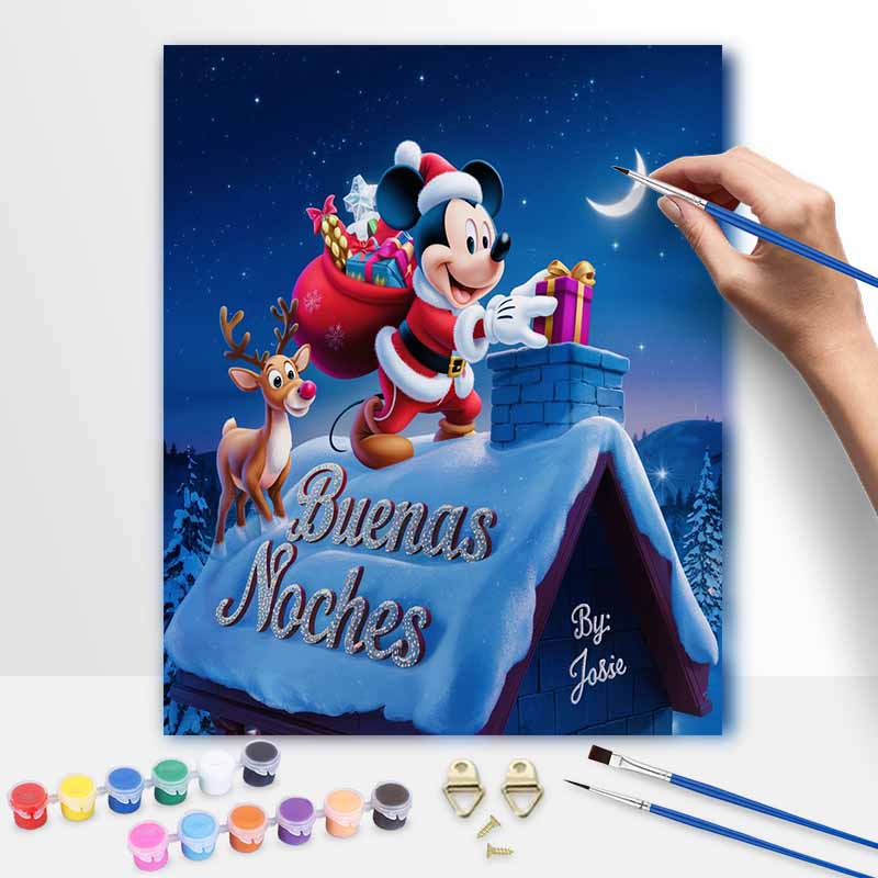 Disney DIY Painting Kit Christmas Mickey Classic Style Home Decor Craft Gift Idea Art Supplies Wall Decor Holiday Bedroom Living Room Decor