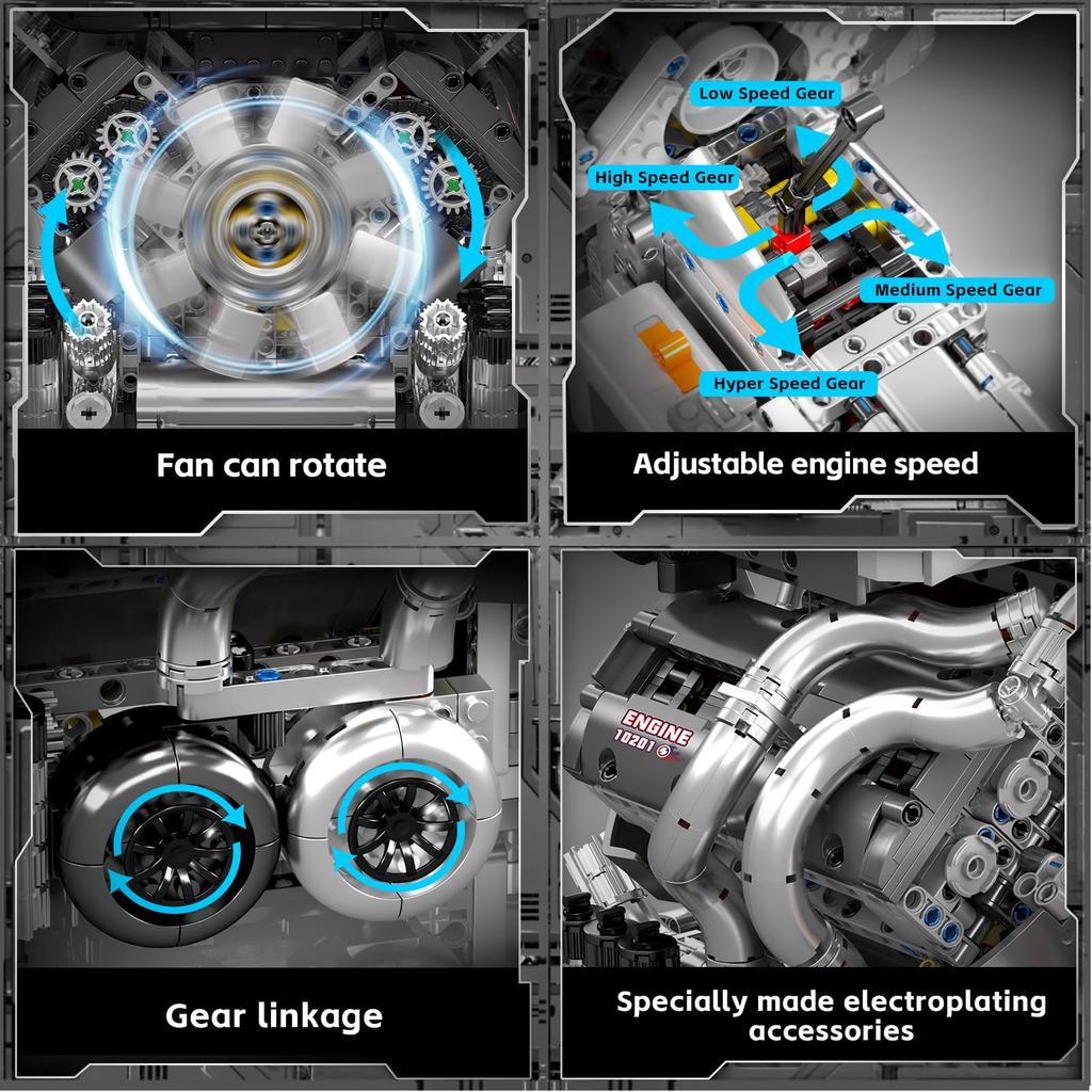 Mould King 10201 W16 Adult Internal Combustion Engine Building Kit