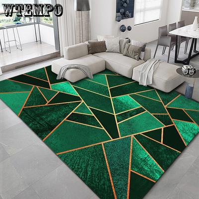 Tapis de Salon Géométrique Tapis de Table Basse Canapé Tapis Doré Rayé Épissage Tapis