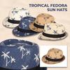 Unisex Hawaiian Straw Sun Hat for Summer Beach Travel Outdoor