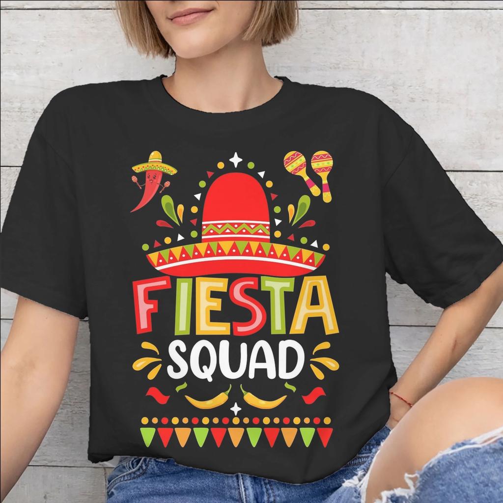 Fiesta Squad Cinco De Mayo New Arrival T Shirts Unisex Unisex Pure Cotton Tee Shirt Clothing