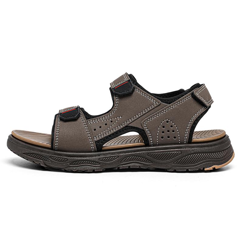 Summer Men Sandals PU Leather Lightweight Open Toe Flat Mens Casual Shoes Outdoor Walking Sandals for Men Beach Shoes  Beach Slippers