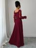 French Retro See-through Long Sleeve Evening Dress (2026)