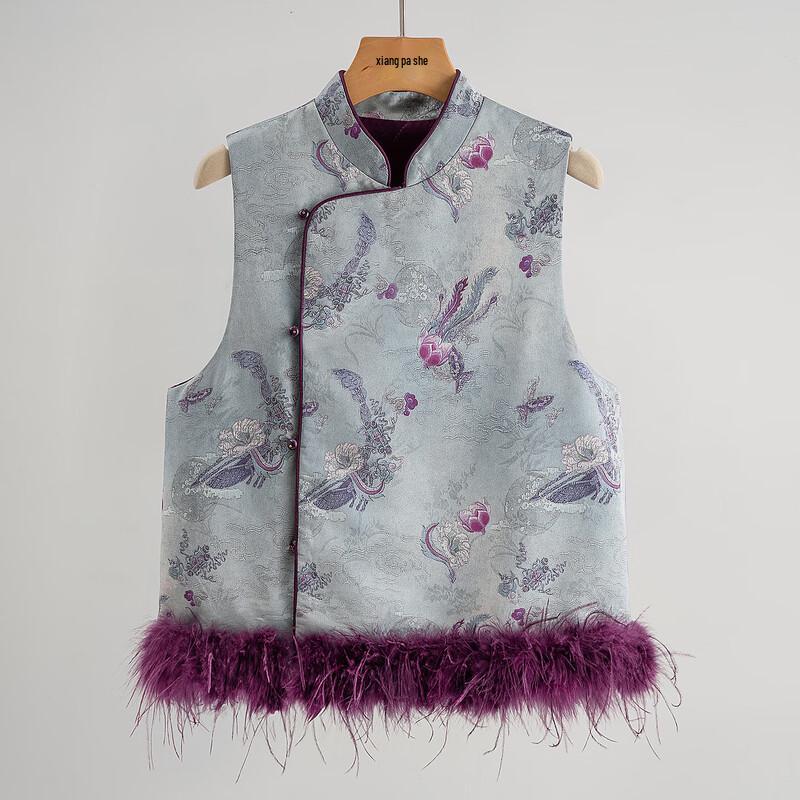 

Sibaishi New Chinese Style Jacquard Cotton Blend Vest for Women S