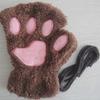 Hot Sale Cartoon Cute Animal Women's Gloves Plush Cat Paw Claw Cozy Cute Warm Non-Slip Finger Baring Gloves Office Riding Gloves