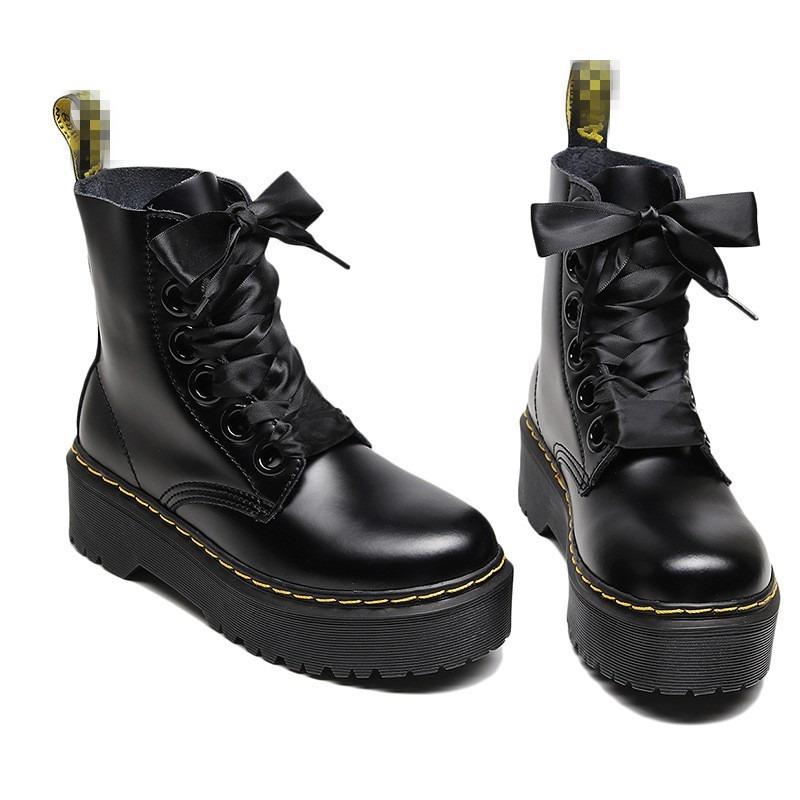 Bodenloch Martin Stiefel Damen und Damen Kurzstiefel Muffin Schnürstiefel Lokomotive Werkzeugstiefel