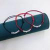 Sterling Silver Good Luck Red String Bracelet: Retro Woven Design for Couples