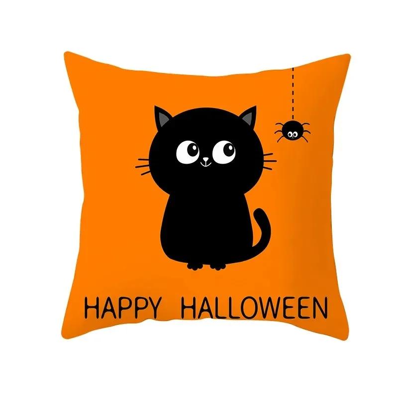 Halloween Cute Kitten Office Living Room Sofa Car Decorative Pillowcase