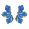 Design Sense Metal Wind Dripping Oil Petal Stud Earrings Female, Fashion Gradual Change Flower Earrings
