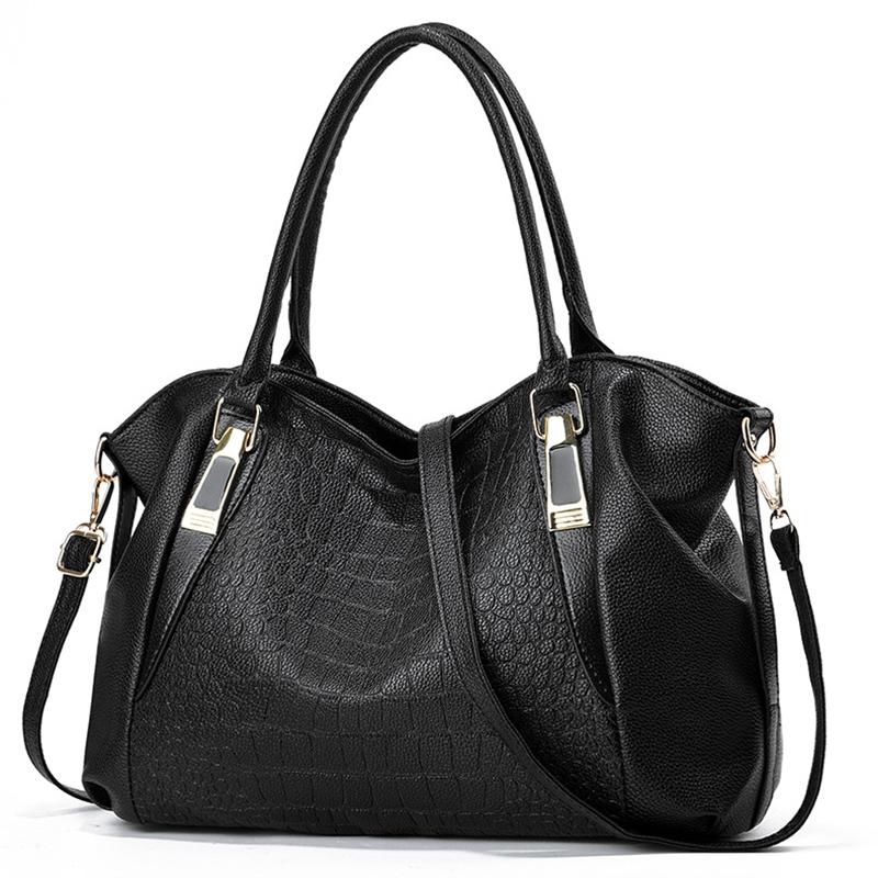 2025 Neue Damenhandtasche aus weichem Leder mit großem Fassungsvermögen im Retro-Stil, einfarbig, Krokodil-Schultertasche, temperamentvoll, Joker, Umhängetasche