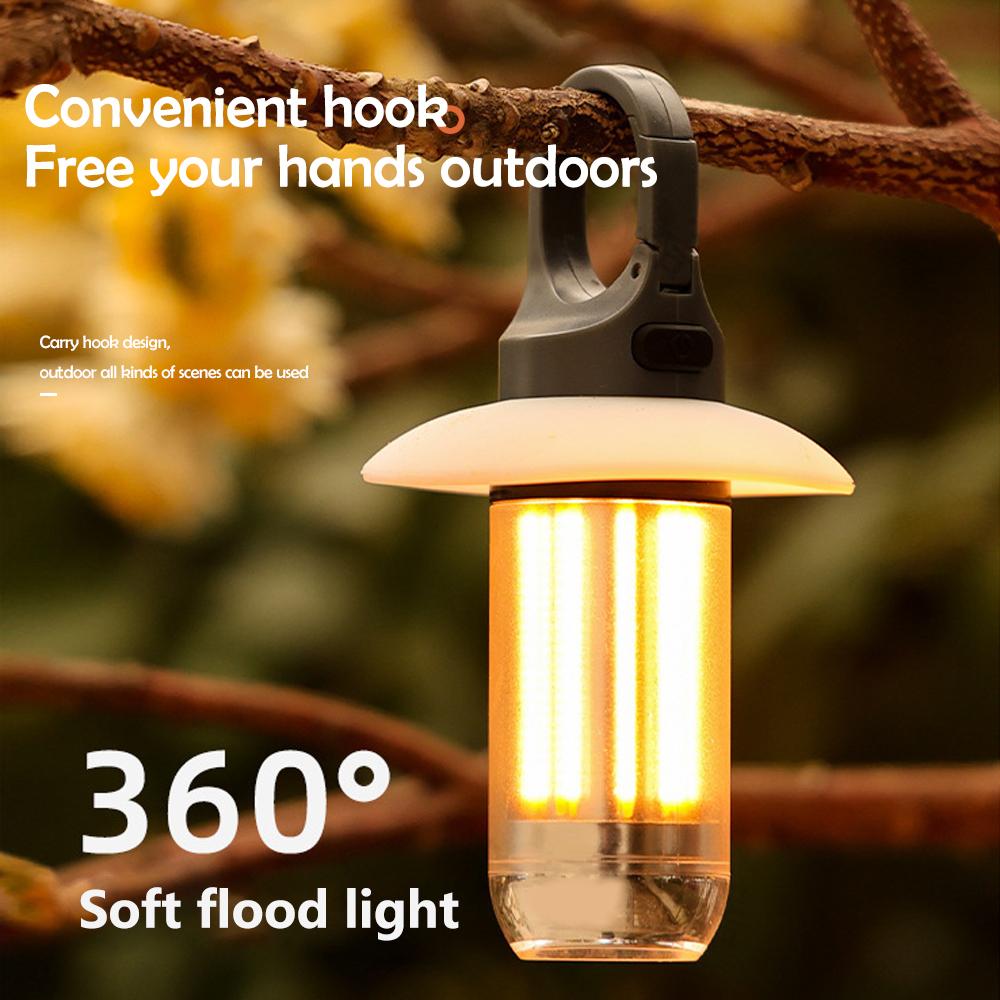 LED Portable Camping Lantern Rechargeable Super Bright Flashlight Camping Light Work Light 5 Modes Waterproof Outdoor Light