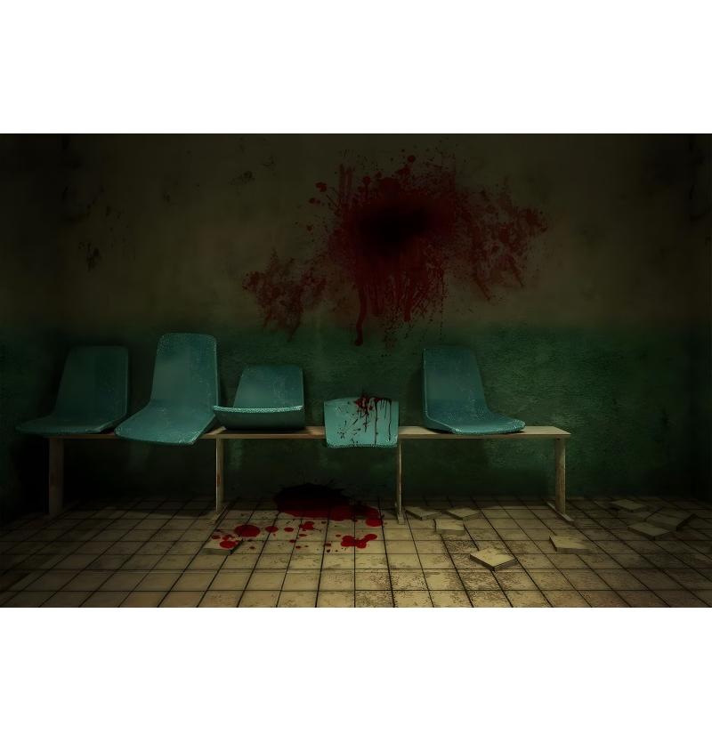 Halloween Pozadí Fotografie Krvavá Zombie Sestřička Pacient Halloween Strašidelný Dům Párty Foto Koutek Strašidelná Nemocnice Pozadí