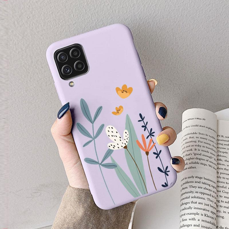 Hülle Für Samsung A12 5G M12 F12 A 12 Süßes Herz Blume Rückseite Weiches Silikon Matt Schutzhülle Für Samsung Galaxy A12 5G