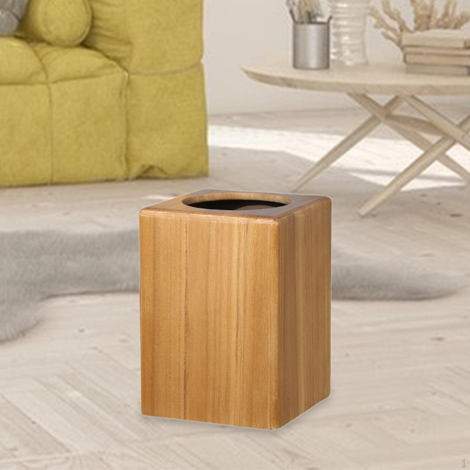 

Домашний мусорный бак Компактный деревенский декоративный для ванной комнаты Офиса Кухни Wood Color