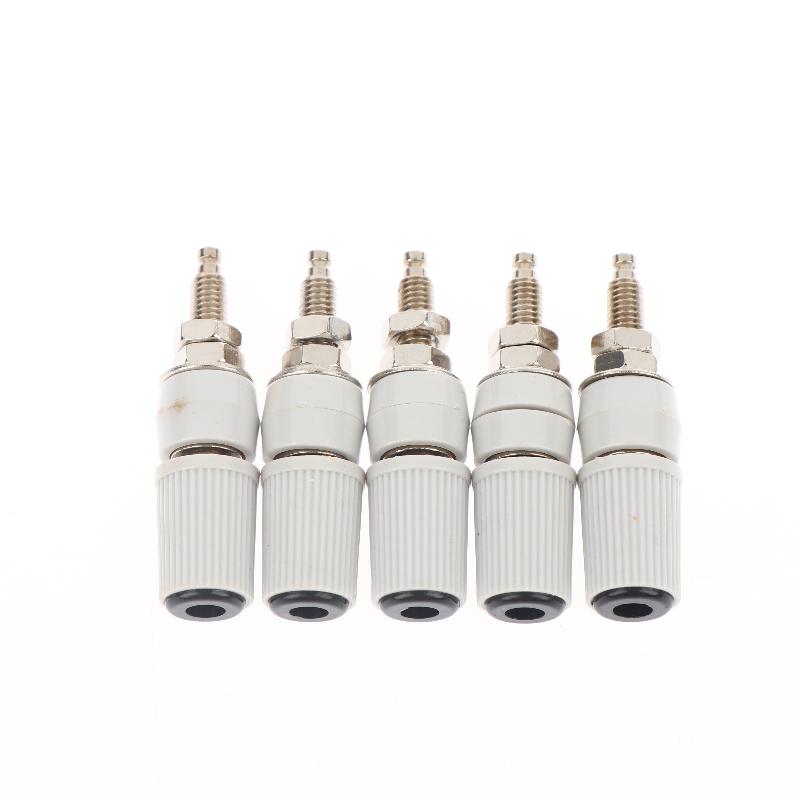 5Pcs High Current 5Mm Banana Jack Socket, 30A M5X48 Type 4Mm Amplifier Terminal Female Socket For Electronic Testing